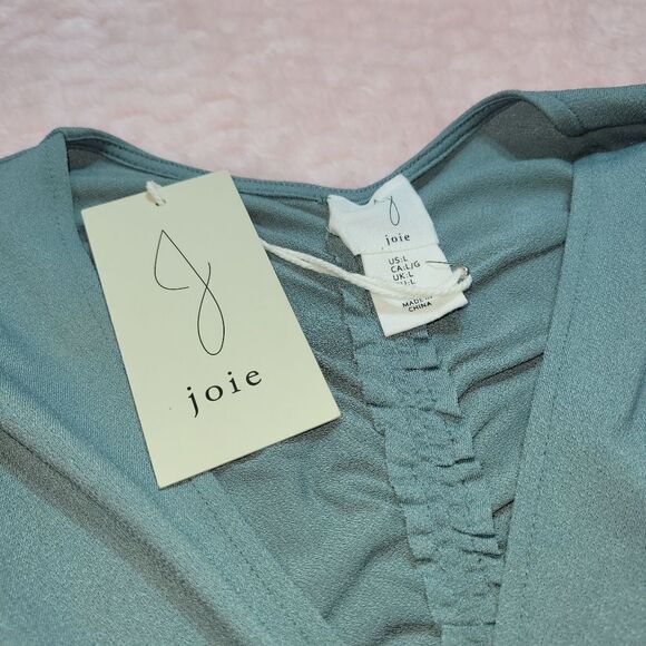 Joie Sage Green Ruched Blouse - Picture 16 of 16